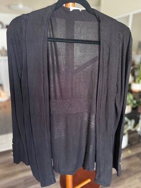 Spicy Sandia Black Open Front Cardigan Size Large